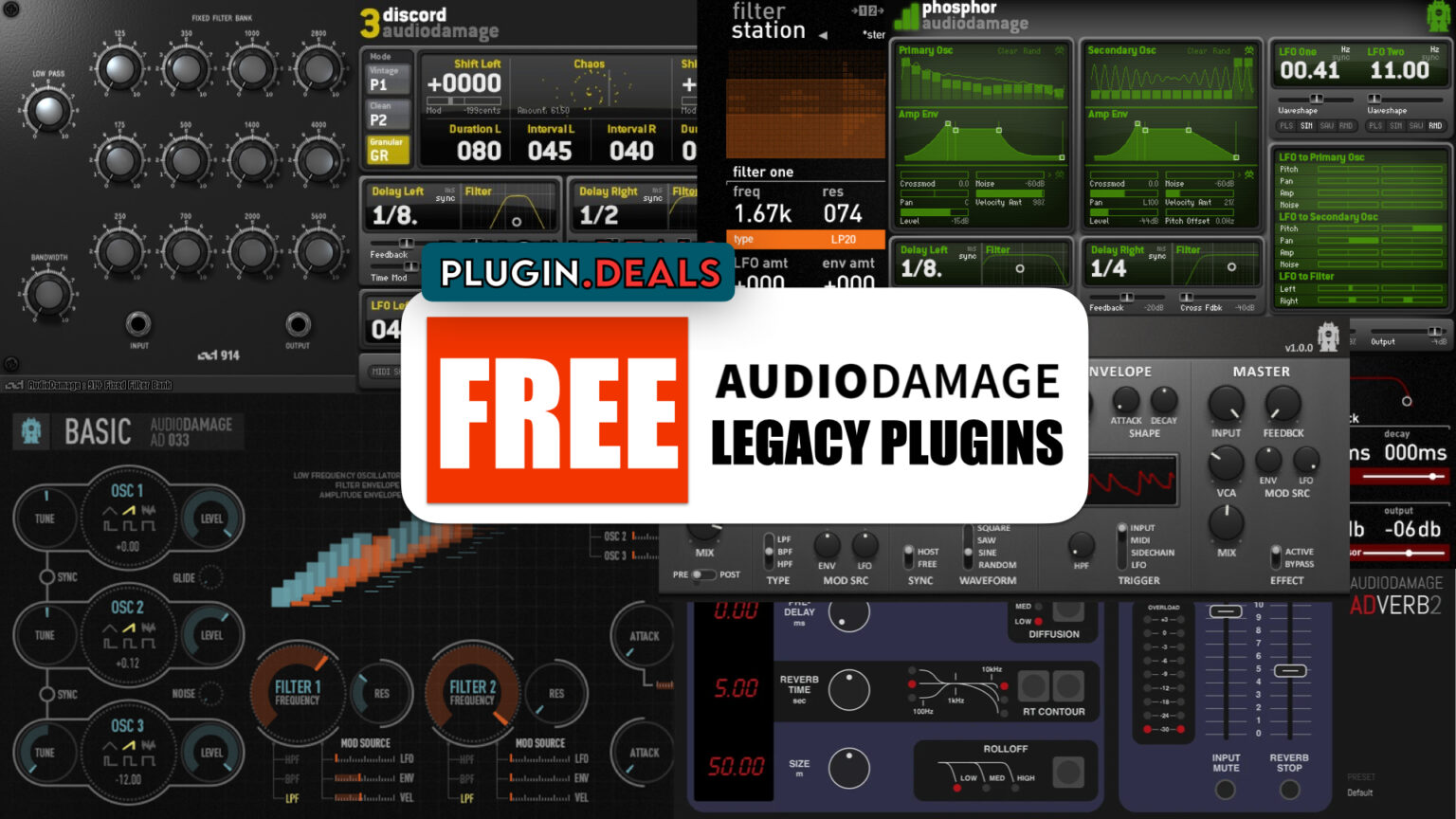 Download 33 legacy Audio Damage plugins (VST/AU) for mac/windows for FREE