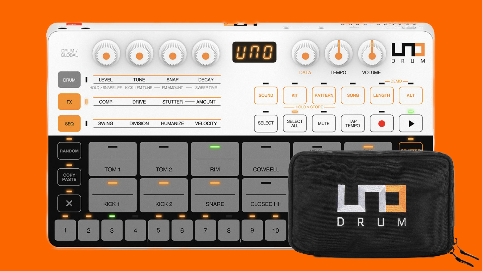 IK Multimedia UNO Drum portable drum machine + travel bag now 159€