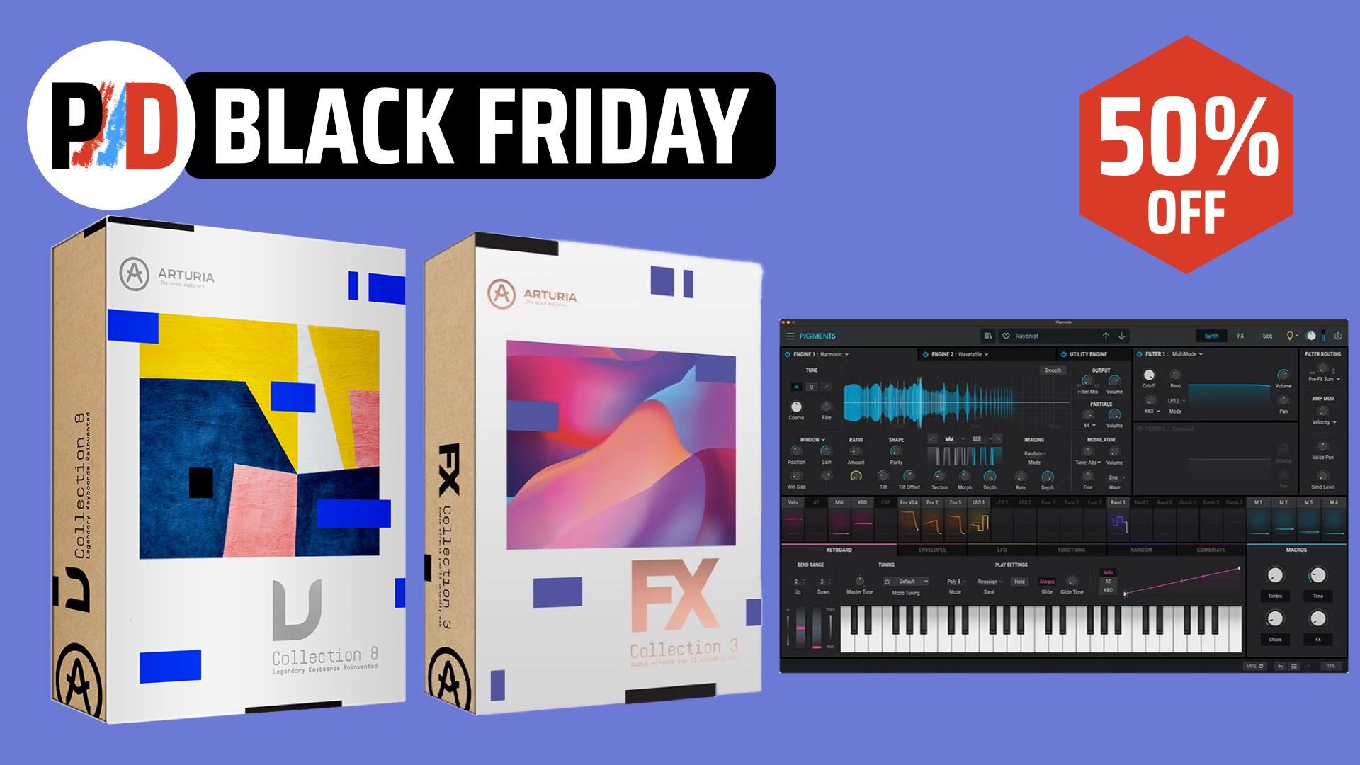 Arturia Black Friday, save 50% on V Collection 9, FX Collection 3